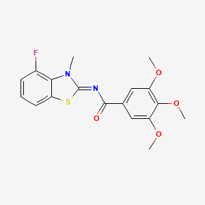 molecular formula C18H17FN2O4S B2949318 N-(4-fluoro-3-methyl-1,3-benzothiazol-2-ylidene)-3,4,5-trimethoxybenzamide CAS No. 868371-32-8
