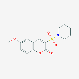 molecular formula C15H17NO5S B2949322 6-methoxy-3-(piperidin-1-ylsulfonyl)-2H-chromen-2-one CAS No. 950280-16-7