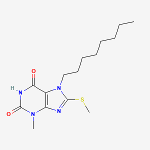 molecular formula C15H24N4O2S B2949323 3-Methyl-8-methylsulfanyl-7-octylpurine-2,6-dione CAS No. 301354-12-1