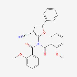 molecular formula C27H20N2O5 B2949324 N-(3-cyano-5-phenylfuran-2-yl)-2-methoxy-N-(2-methoxybenzoyl)benzamide CAS No. 478045-56-6