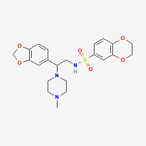 N-(2-(benzo[d][1,3]dioxol-5-yl)-2-(4-methylpiperazin-1-yl)ethyl)-2,3-dihydrobenzo[b][1,4]dioxine-6-sulfonamide