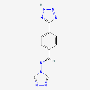 molecular formula C10H8N8 B2949334 N-{(Z)-[4-(1H-1,2,3,4-tetraazol-5-yl)phenyl]methylidene}-4H-1,2,4-triazol-4-amine CAS No. 478039-39-3