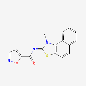 molecular formula C16H11N3O2S B2949341 (Z)-N-(1-methylnaphtho[1,2-d]thiazol-2(1H)-ylidene)isoxazole-5-carboxamide CAS No. 941993-90-4