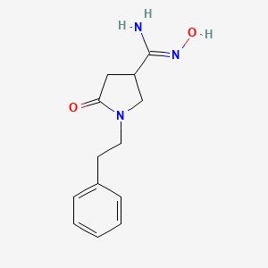 molecular formula C13H17N3O2 B2949346 N'-hydroxy-5-oxo-1-(2-phenylethyl)pyrrolidine-3-carboximidamide CAS No. 1993646-71-1