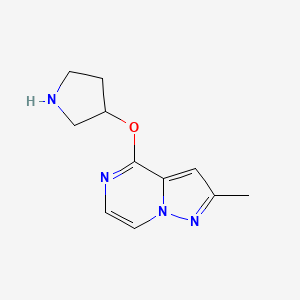 molecular formula C11H14N4O B2949353 3-({2-Methylpyrazolo[1,5-a]pyrazin-4-yl}oxy)pyrrolidine CAS No. 1565004-86-5