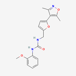 molecular formula C18H19N3O4 B2949359 1-[[5-(3,5-Dimethyl-1,2-oxazol-4-yl)furan-2-yl]methyl]-3-(2-methoxyphenyl)urea CAS No. 2415471-35-9