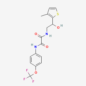 molecular formula C16H15F3N2O4S B2949362 N1-(2-hydroxy-2-(3-methylthiophen-2-yl)ethyl)-N2-(4-(trifluoromethoxy)phenyl)oxalamide CAS No. 1351645-47-0