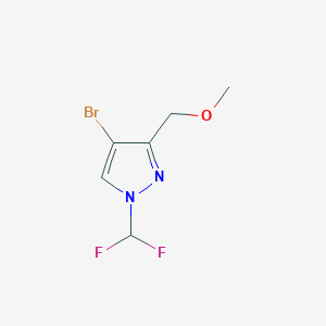 molecular formula C6H7BrF2N2O B2949363 4-bromo-1-(difluoromethyl)-3-(methoxymethyl)-1H-pyrazole CAS No. 1855951-86-8