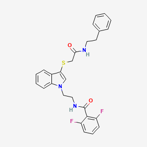 2,6-difluoro-N-(2-(3-((2-oxo-2-(phenethylamino)ethyl)thio)-1H-indol-1-yl)ethyl)benzamide