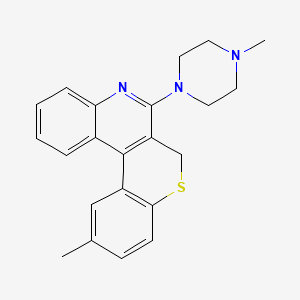molecular formula C22H23N3S B2949365 2-methyl-7-(4-methylpiperazino)-6H-thiochromeno[3,4-c]quinoline CAS No. 866136-53-0