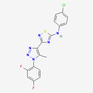 molecular formula C17H11ClF2N6S B2949379 4-[5-(tert-butylamino)-6-phenylimidazo[2,1-b][1,3,4]thiadiazol-2-yl]-N-(4-methylphenyl)piperazine-1-carboxamide CAS No. 1189660-09-0