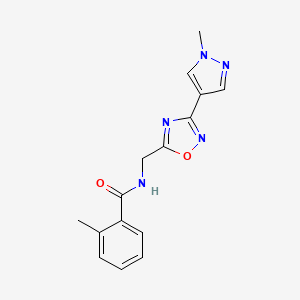 2-methyl-N-((3-(1-methyl-1H-pyrazol-4-yl)-1,2,4-oxadiazol-5-yl)methyl)benzamide