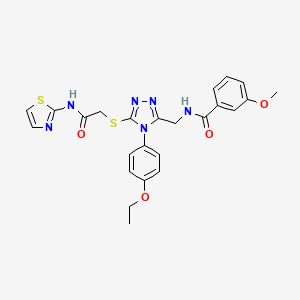 molecular formula C24H24N6O4S2 B2949386 N-((4-(4-ethoxyphenyl)-5-((2-oxo-2-(thiazol-2-ylamino)ethyl)thio)-4H-1,2,4-triazol-3-yl)methyl)-3-methoxybenzamide CAS No. 309968-95-4