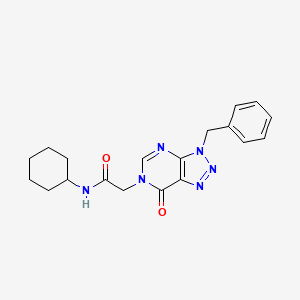 molecular formula C19H22N6O2 B2949392 2-(3-benzyl-7-oxo-3H-[1,2,3]triazolo[4,5-d]pyrimidin-6(7H)-yl)-N-cyclohexylacetamide CAS No. 863018-30-8