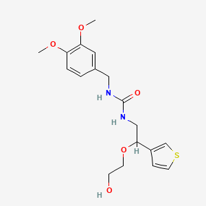 molecular formula C18H24N2O5S B2949401 1-(3,4-Dimethoxybenzyl)-3-(2-(2-hydroxyethoxy)-2-(thiophen-3-yl)ethyl)urea CAS No. 2034316-50-0