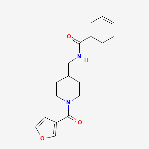 molecular formula C18H24N2O3 B2949403 N-((1-(furan-3-carbonyl)piperidin-4-yl)methyl)cyclohex-3-enecarboxamide CAS No. 1396798-10-9