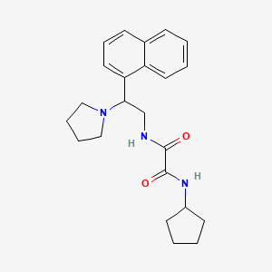 molecular formula C23H29N3O2 B2949412 N1-cyclopentyl-N2-(2-(naphthalen-1-yl)-2-(pyrrolidin-1-yl)ethyl)oxalamide CAS No. 941871-96-1