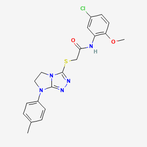 molecular formula C20H20ClN5O2S B2949425 N-(5-chloro-2-methoxyphenyl)-2-((7-(p-tolyl)-6,7-dihydro-5H-imidazo[2,1-c][1,2,4]triazol-3-yl)thio)acetamide CAS No. 921583-76-8