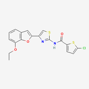 molecular formula C18H13ClN2O3S2 B2949428 5-chloro-N-(4-(7-ethoxybenzofuran-2-yl)thiazol-2-yl)thiophene-2-carboxamide CAS No. 921870-80-6