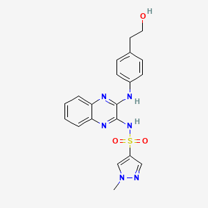 molecular formula C20H20N6O3S B2949430 N-(3-((4-(2-hydroxyethyl)phenyl)amino)quinoxalin-2-yl)-1-methyl-1H-pyrazole-4-sulfonamide CAS No. 1787881-13-3