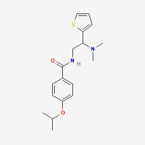 molecular formula C18H24N2O2S B2949432 N-(2-(dimethylamino)-2-(thiophen-2-yl)ethyl)-4-isopropoxybenzamide CAS No. 850584-79-1