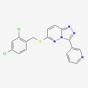 molecular formula C17H11Cl2N5S B2949441 6-[(2,4-Dichlorophenyl)methylsulfanyl]-3-pyridin-3-yl-[1,2,4]triazolo[4,3-b]pyridazine CAS No. 868969-26-0
