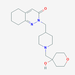molecular formula C20H31N3O3 B2949442 2-({1-[(4-Hydroxyoxan-4-yl)methyl]piperidin-4-yl}methyl)-2,3,5,6,7,8-hexahydrocinnolin-3-one CAS No. 2097869-28-6