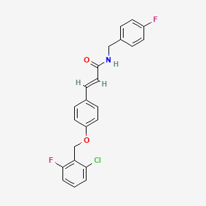 molecular formula C23H18ClF2NO2 B2949444 (E)-3-{4-[(2-chloro-6-fluorobenzyl)oxy]phenyl}-N-(4-fluorobenzyl)-2-propenamide CAS No. 477870-76-1