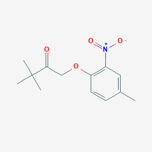 molecular formula C13H17NO4 B2949445 3,3-Dimethyl-1-(4-methyl-2-nitrophenoxy)butan-2-one CAS No. 478048-75-8