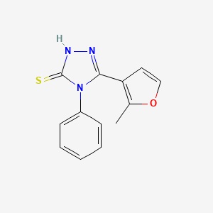 molecular formula C13H11N3OS B2949449 5-(2-methyl-3-furyl)-4-phenyl-4H-1,2,4-triazole-3-thiol CAS No. 346464-59-3
