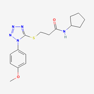 molecular formula C16H21N5O2S B2949464 N-cyclopentyl-3-{[1-(4-methoxyphenyl)-1H-tetrazol-5-yl]sulfanyl}propanamide CAS No. 924828-43-3