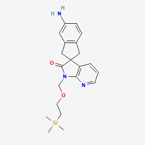 molecular formula C21H27N3O2Si B2949478 5-amino-1'-((2-(trimethylsilyl)ethoxy)methyl)-1,3-dihydrospiro[indene-2,3'-pyrrolo[2,3-b]pyridin]-2'(1'H)-one CAS No. 939384-55-1