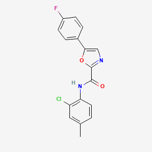 molecular formula C17H12ClFN2O2 B2949489 N-(2-chloro-4-methylphenyl)-5-(4-fluorophenyl)oxazole-2-carboxamide CAS No. 1798662-12-0