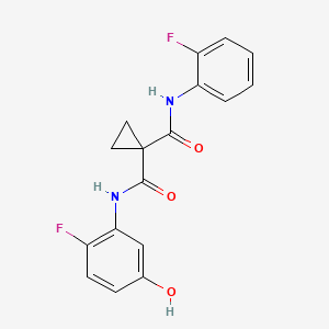 molecular formula C17H14F2N2O3 B2949496 N-(2-Fluoro-5-hydroxyphenyl)-N-(2-fluorophenyl)cyclopropane-1,1-dicarboxamide CAS No. 1958091-85-4