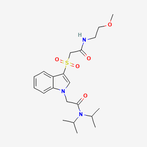 N,N-diisopropyl-2-(3-((2-((2-methoxyethyl)amino)-2-oxoethyl)sulfonyl)-1H-indol-1-yl)acetamide