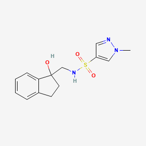 N-((1-hydroxy-2,3-dihydro-1H-inden-1-yl)methyl)-1-methyl-1H-pyrazole-4-sulfonamide