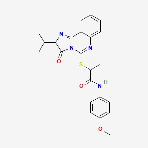 2-((2-isopropyl-3-oxo-2,3-dihydroimidazo[1,2-c]quinazolin-5-yl)thio)-N-(4-methoxyphenyl)propanamide