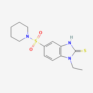 1-ethyl-5-(piperidine-1-sulfonyl)-1H-1,3-benzodiazole-2-thiol