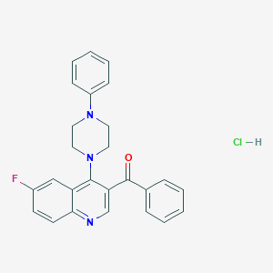 molecular formula C26H23ClFN3O B2949519 3-Benzoyl-6-fluoro-4-(4-phenylpiperazin-1-yl)quinoline hydrochloride CAS No. 2097902-50-4