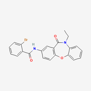 molecular formula C22H17BrN2O3 B2949529 2-bromo-N-(10-ethyl-11-oxo-10,11-dihydrodibenzo[b,f][1,4]oxazepin-2-yl)benzamide CAS No. 922029-62-7