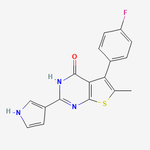 5-(4-fluorophenyl)-6-methyl-2-(1H-pyrrol-3-yl)-3H,4H-thieno[2,3-d]pyrimidin-4-one
