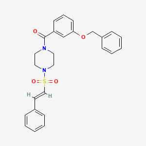 [4-[(E)-2-phenylethenyl]sulfonylpiperazin-1-yl]-(3-phenylmethoxyphenyl)methanone
