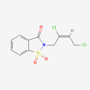 molecular formula C11H9Cl2NO3S B2949546 2-[(E)-2,4-dichloro-2-butenyl]-1H-1,2-benzisothiazole-1,1,3(2H)-trione CAS No. 866152-43-4