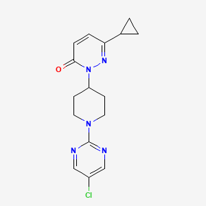molecular formula C16H18ClN5O B2949547 2-[1-(5-Chloropyrimidin-2-yl)piperidin-4-yl]-6-cyclopropylpyridazin-3-one CAS No. 2320538-77-8