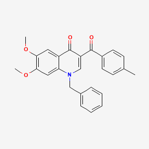 molecular formula C26H23NO4 B2949553 1-Benzyl-6,7-dimethoxy-3-(4-methylbenzoyl)-1,4-dihydroquinolin-4-one CAS No. 866727-07-3