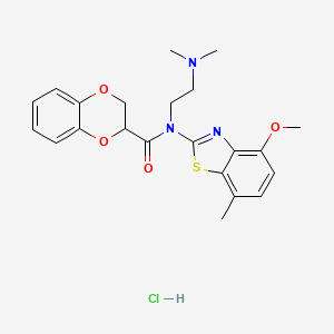 N-(2-(dimethylamino)ethyl)-N-(4-methoxy-7-methylbenzo[d]thiazol-2-yl)-2,3-dihydrobenzo[b][1,4]dioxine-2-carboxamide hydrochloride