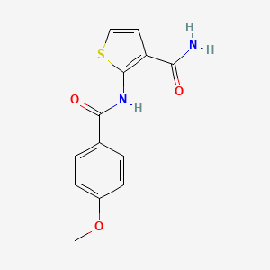 molecular formula C13H12N2O3S B2949555 2-(4-Methoxybenzamido)thiophene-3-carboxamide CAS No. 60442-50-4