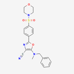 molecular formula C22H22N4O4S B2949557 5-[Benzyl(methyl)amino]-2-[4-(morpholin-4-ylsulfonyl)phenyl]-1,3-oxazole-4-carbonitrile CAS No. 941267-53-4