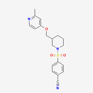 4-[3-[(2-Methylpyridin-4-yl)oxymethyl]piperidin-1-yl]sulfonylbenzonitrile
