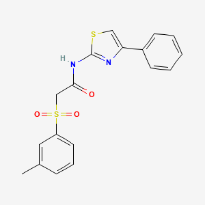 2-[(3-methylphenyl)sulfonyl]-N-(4-phenyl-1,3-thiazol-2-yl)acetamide